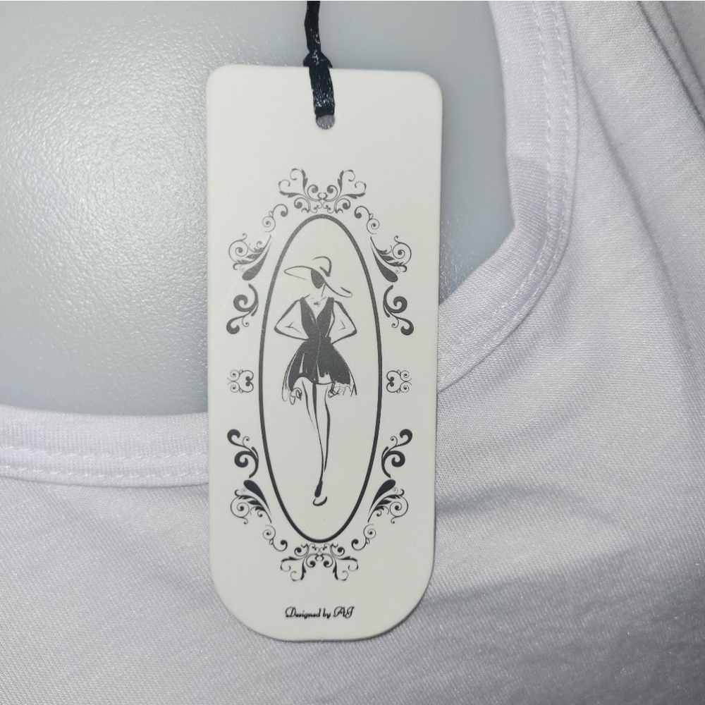 Women's AJ White Knotted T-Shirt Size XL - Picture 7 of 7